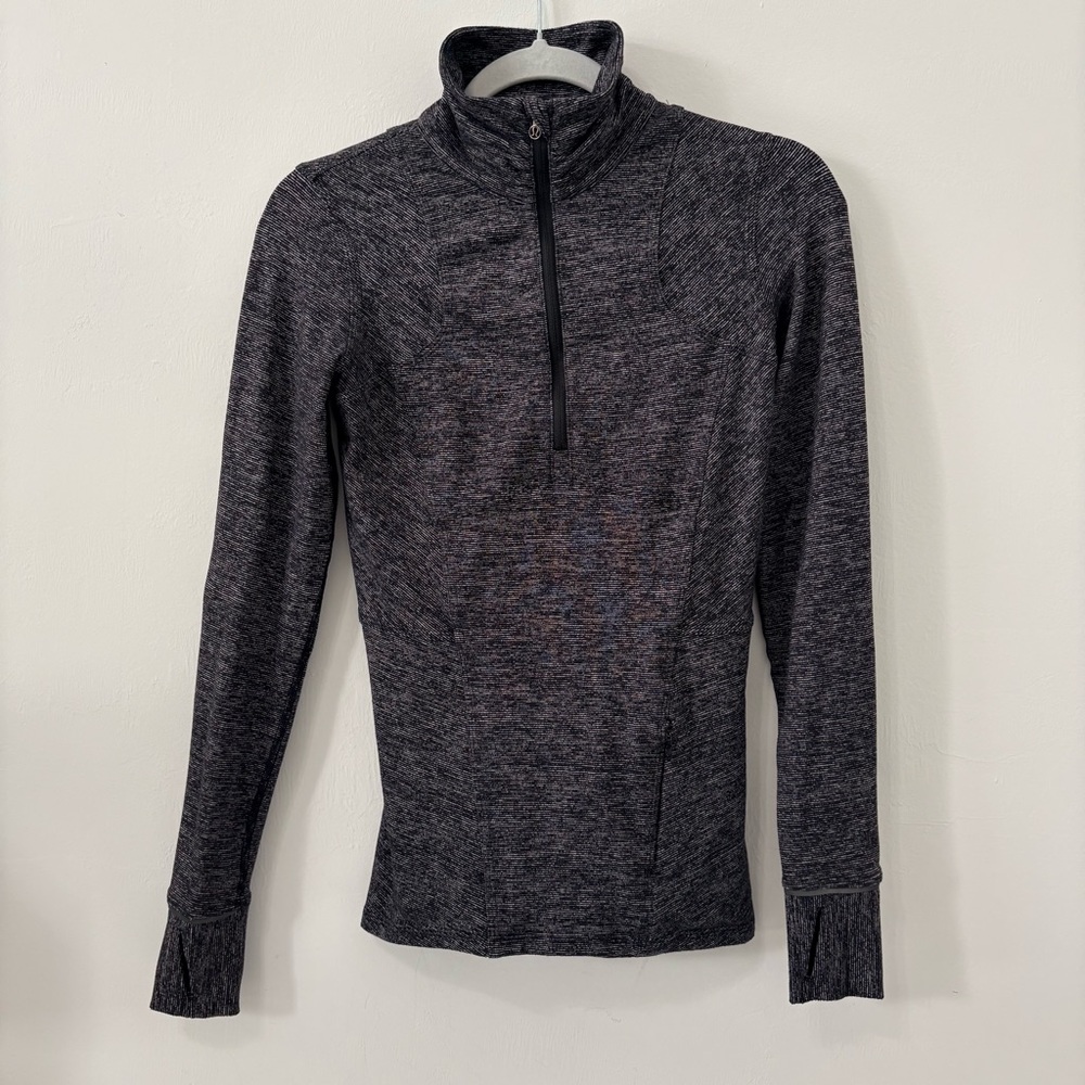 Lululemon Kanto Catch Me Half Zip Wee Stripe Black Sz 4